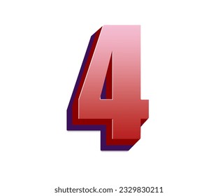 Vector Illustration of Number 4