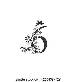 Vector Illustration Of Number 6, Luxury Beauty Flourish Ornament Monogram Logo