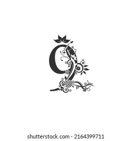 Vector Illustration of number 9 , luxury beauty flourish ornament monogram logo