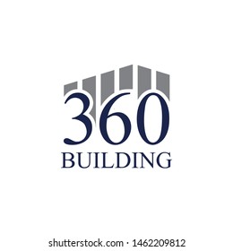 Vector illustration number and building icon logo design