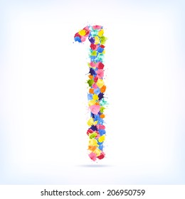 Vector illustration. The number of colorful watercolor blots.