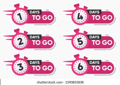 Vector Illustration Number of Days to go with watch Badge for Sale, Promotion or Retail