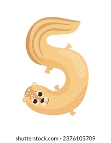 Vector illustration of a number in the form of an animal. Template for a logo.