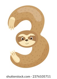 Vector illustration of a number in the form of an animal. Template for a logo.