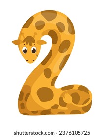 Vector illustration of a number in the form of an animal. Template for a logo.