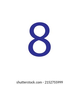 Vector illustration of number isolated on white background with beautiful blue colour
