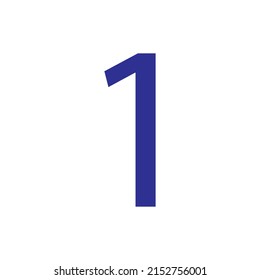 Vector illustration of number isolated on white background with beautiful blue colour