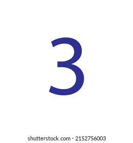 Vector illustration of number isolated on white background with beautiful blue colour