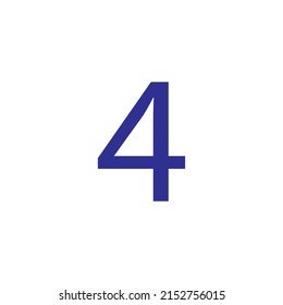 Vector illustration of number isolated on white background with beautiful blue colour