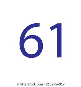 Vector illustration of number isolated on white background with beautiful blue colour