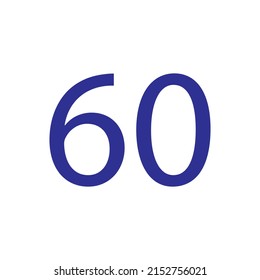 Vector illustration of number isolated on white background with beautiful blue colour