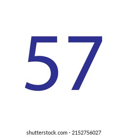 Vector illustration of number isolated on white background with beautiful blue colour