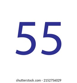 Vector illustration of number isolated on white background with beautiful blue colour