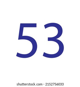 Vector illustration of number isolated on white background with beautiful blue colour