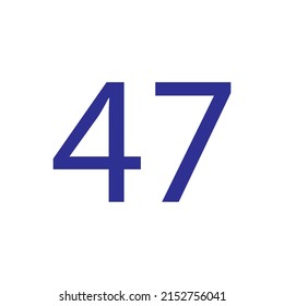 Vector illustration of number isolated on white background with beautiful blue colour