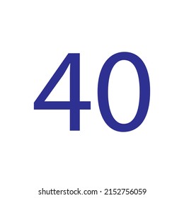Vector illustration of number isolated on white background with beautiful blue colour