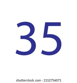 Vector illustration of number isolated on white background with beautiful blue colour