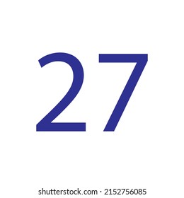Vector illustration of number isolated on white background with beautiful blue colour