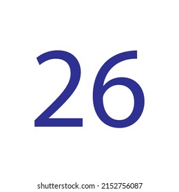 Vector illustration of number isolated on white background with beautiful blue colour
