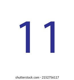 Vector illustration of number isolated on white background with beautiful blue colour