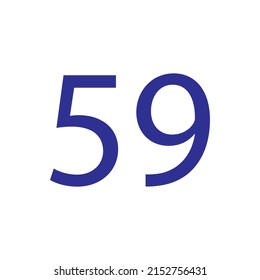 Vector illustration of number isolated on white background with beautiful blue colour