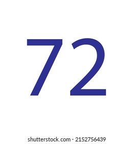 Vector illustration of number isolated on white background with beautiful blue colour