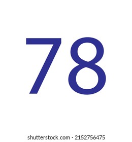 Vector illustration of number isolated on white background with beautiful blue colour