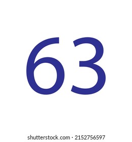 Ilustración vectorial del número aislado en fondo blanco con bello color azul