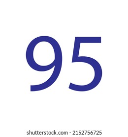 Vector illustration of number isolated on white background with beautiful blue colour