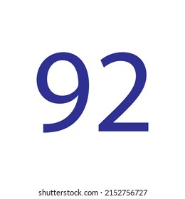 Vector illustration of number isolated on white background with beautiful blue colour