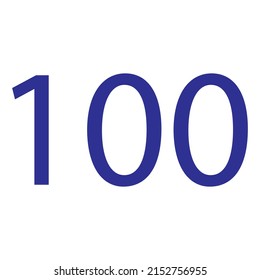 Vector illustration of number isolated on white background with beautiful blue colour