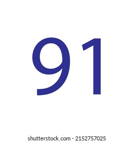 Vector illustration of number isolated on white background with beautiful blue colour
