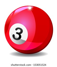Vector illustration of number three 3 billiard ball.