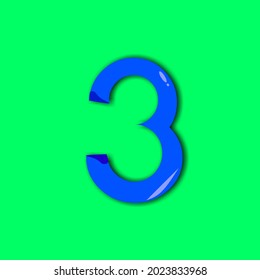 vector illustration of the number three on a green background