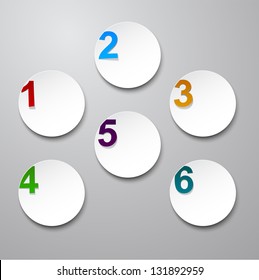 Vector illustration of numbered paper stickers. Infographics template design. Eps10