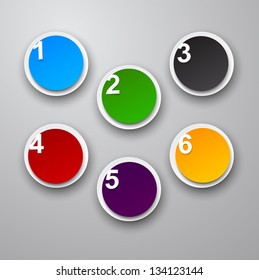 Vector illustration of numbered paper stickers. Infographics template design. Eps10