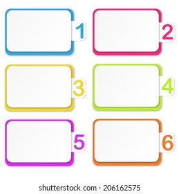 Vector illustration of numbered paper stickers. Infographics template design