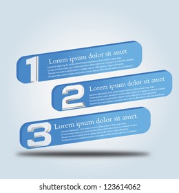 vector illustration of numbered shapes