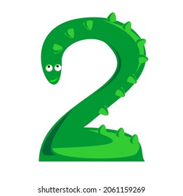 Vector illustration of numbers with dinosaur cartoon creations