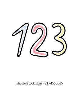 ilustración vectorial de números en estilo doodle