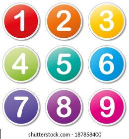 Vector illustration of numbers icons on white background