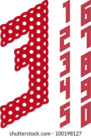 Vector Illustration of Numbers Knot Work