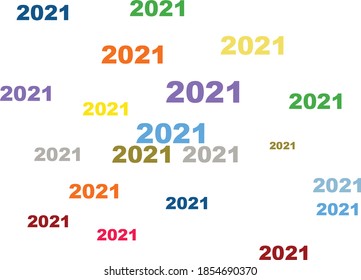 vector illustration of numbers of New year in different colors