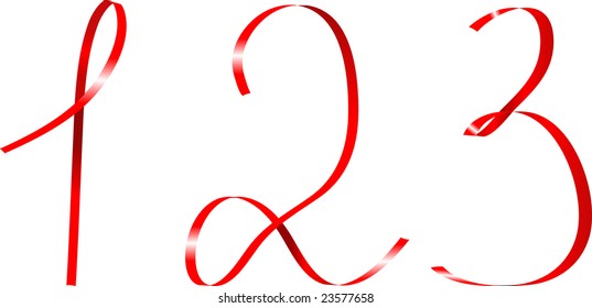 vector illustration of numbers one, two, three