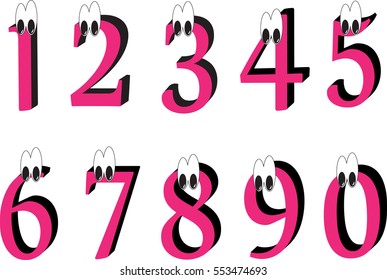 Vector illustration. Numeral. Living figures.