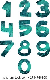 vector illustration of numerals from 0 to 9. set 