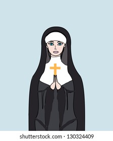 Vector illustration of nun