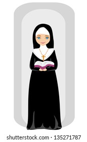 Vector illustration of nun