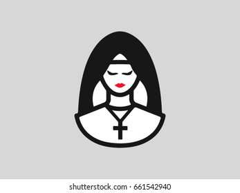 Vector illustration of nun