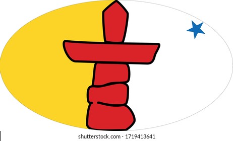 ilustración vectorial de la bandera Nunavut